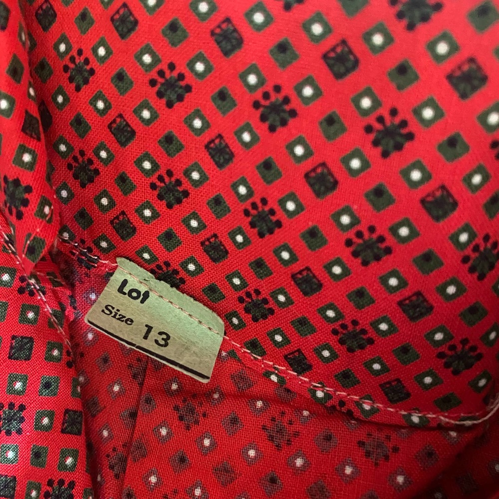 Vintage 1950's Mr. Mort Lord & Taylor Quilted Red Secretary Belted Midi Dress - Picture 12 of 12
